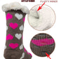 Non-Skid Slipper Socks | Sherpa Fleece Lined with Grippers Christmas | Unisex (6 Pairs)