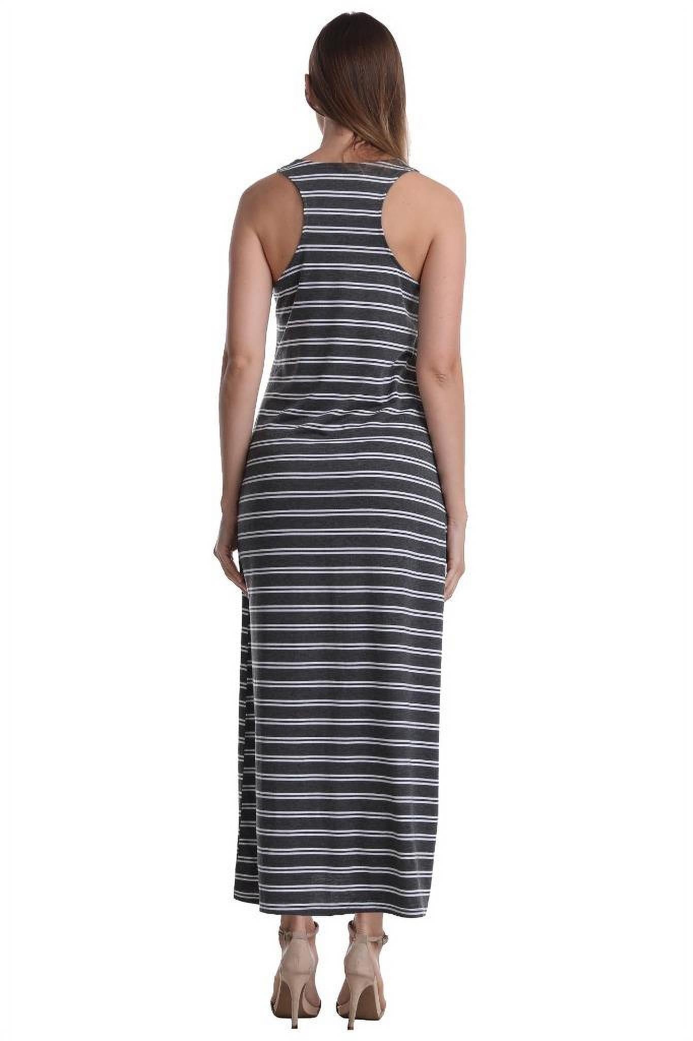 SUMONA Women Long Stripe Tank Tops Ankle Length Maxi Dress