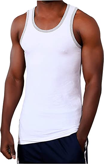 Racer Y-Back Muscle Tank Top | Cotton Blend Sleeveless | Men's