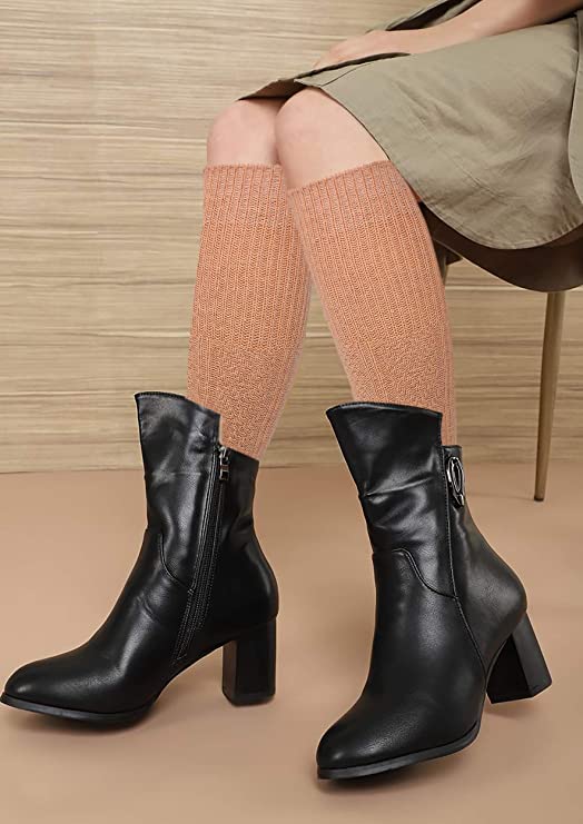 Knee High Boot Socks | Wool Blend Cable Knit Assorted | Womens (6 pairs)