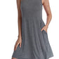 Women's Sleeveless Loose Plain Dresses T Shirt Tank Casual Short Dress with Pockets