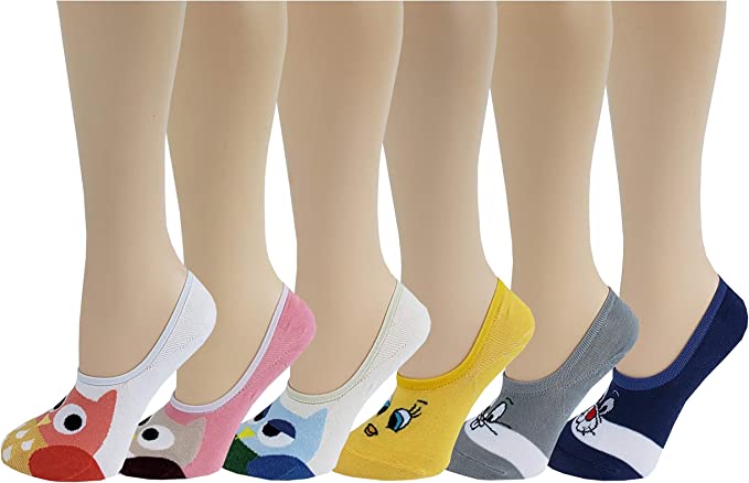 SUMONA Women's Cotton Spandex Casual Invisible Low Cut Non-Slip No Show Socks