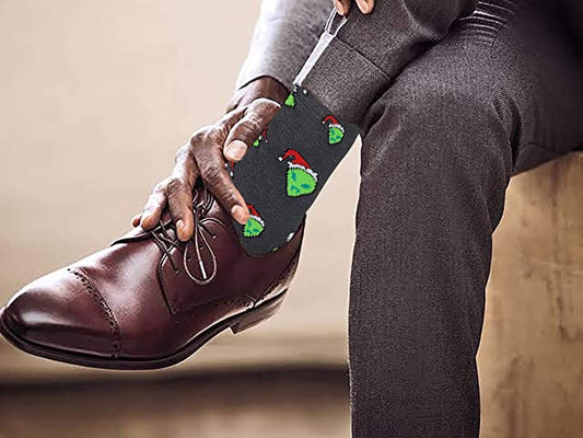 Dress Socks | Merry Christmas Festive Design | Men's (6 Pairs)