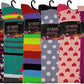 Thigh High Over the Knee Socks | Neon Polka Dot Hearts Color | Women (6 Pairs)