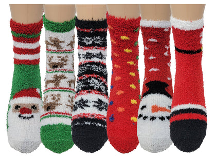 Warm festive slipper socks – red and Different Touch non-skid fuzzy socks – perfect for winter comfort and gifting