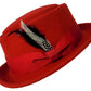 Pork Pie Fedora Hat with Feather | 100% Crushable Wool