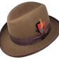 Different Touch Men's 100% Wool Felt Homburg Style Godfather Hats