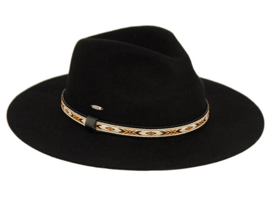 Wide Brim Fedora with Woven Tribal Band | Epoch Women