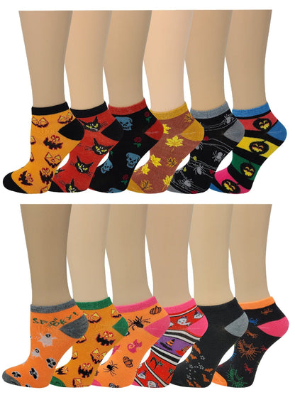 Halloween no-show ankle socks for women
