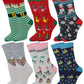 Crew Socks | Christmas novelty Design | Women (6 Pairs)