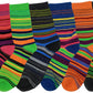 Sumona 6 Pairs Women Colorful Stripes Design Novelty Crew Socks