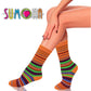 Sumona 6 Pairs Women Colorful Stripes Design Novelty Crew Socks