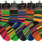 Sumona 6 Pairs Women Colorful Stripes Design Novelty Crew Socks