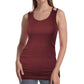 SUMONA Women Round Neck Accent Two Tones Casual Basic Ribbed Tank Top