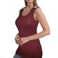 SUMONA Women Round Neck Accent Two Tones Casual Basic Ribbed Tank Top