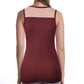 SUMONA Women Round Neck Accent Two Tones Casual Basic Ribbed Tank Top