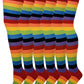 Thigh High Over the Knee Socks | Classic Rainbow Wide Stripes | Women (6 Pairs)