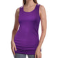 SUMONA Women Round Neck Accent Two Tones Casual Basic Ribbed Tank Top