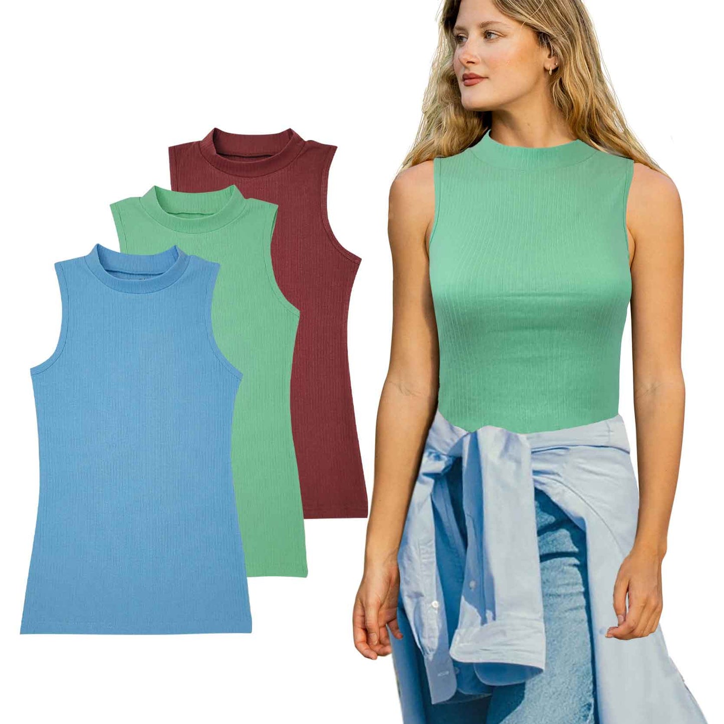 Women's Mock Neck Tank Top