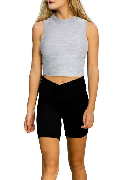 mock neck crop top