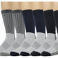 Thermal Winter Socks | Assorted Color Heavy Weight Wool Blend | Men's (6 Pairs)