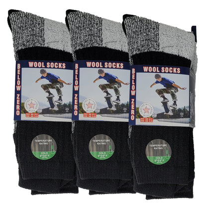 Wool Blend Thermal Socks | Heavy Weight Extreme Weather | Men's (6 Pairs)
