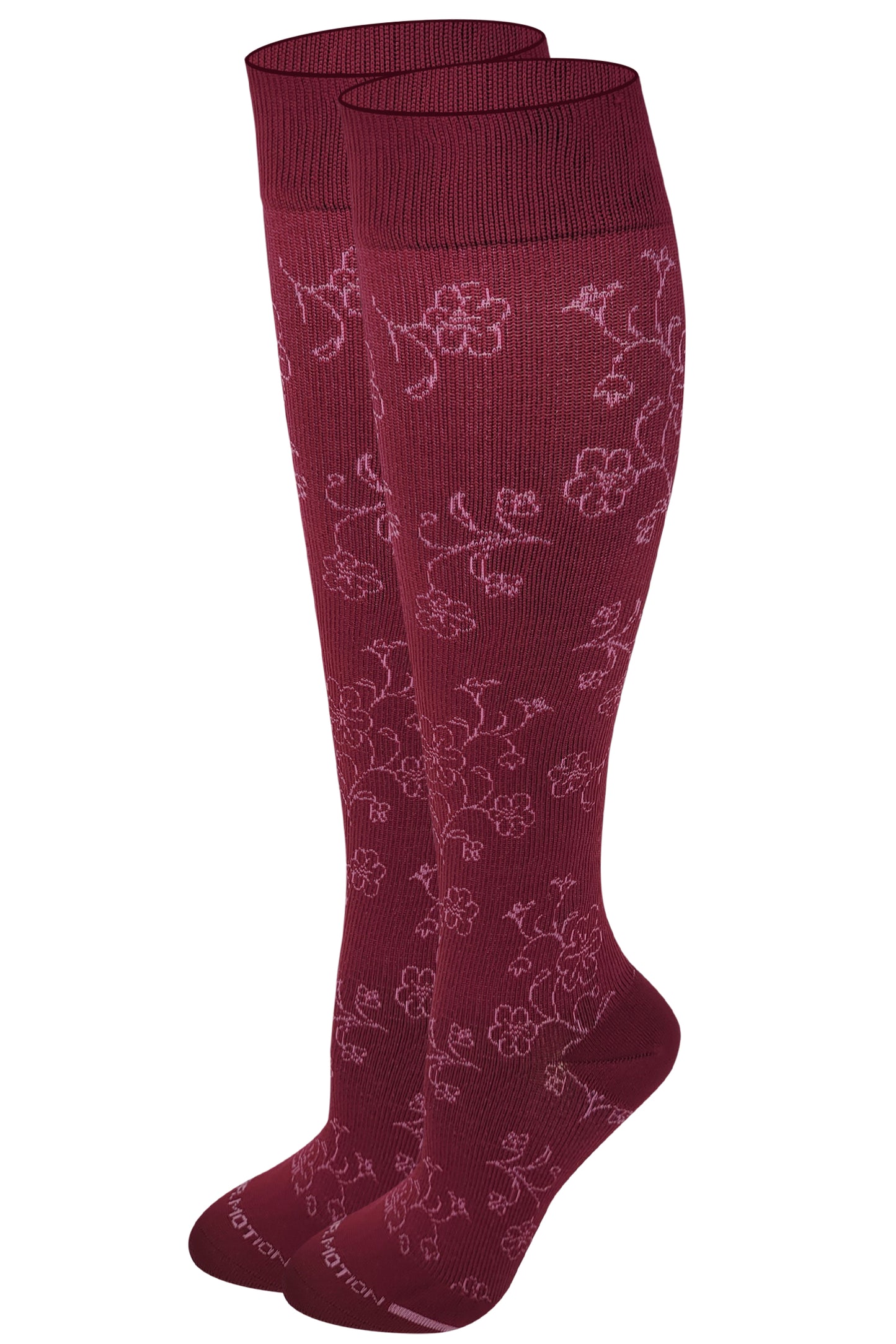 Knee High Compression Socks | Floral Pattern Design | Women's (1 Pair)