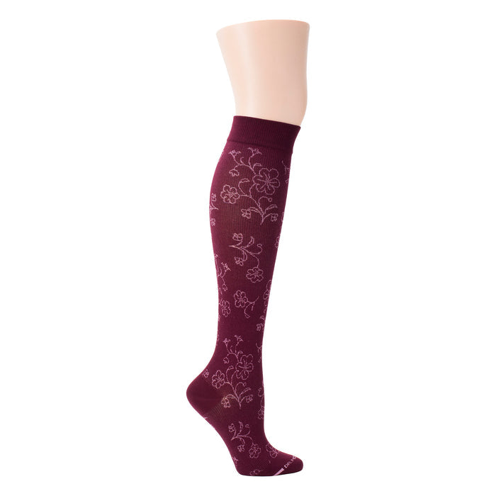 Knee High Compression Socks | Floral Pattern Design | Women's (1 Pair)