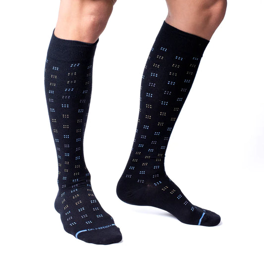 Compression Knee High Socks | Pin Dot Squares | Men's (1 Pair)