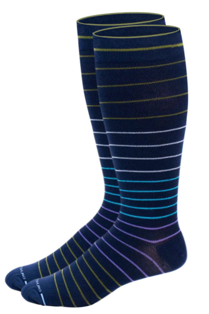 Compression Knee High Socks | Jacquard Stripe| Men's (1 Pair)